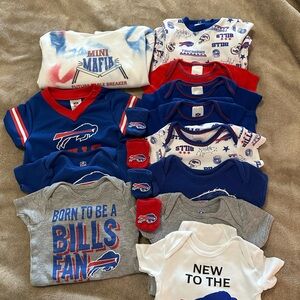 Buffalo Bills Baby Bundle Set - Blue, Red, Gray - NB, 0-3 Mo, 6-9 Mo - Onesies